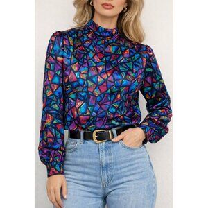 Vintage Secretary Blouse Colorful dopamine Art Teacher Retro Officecore READ